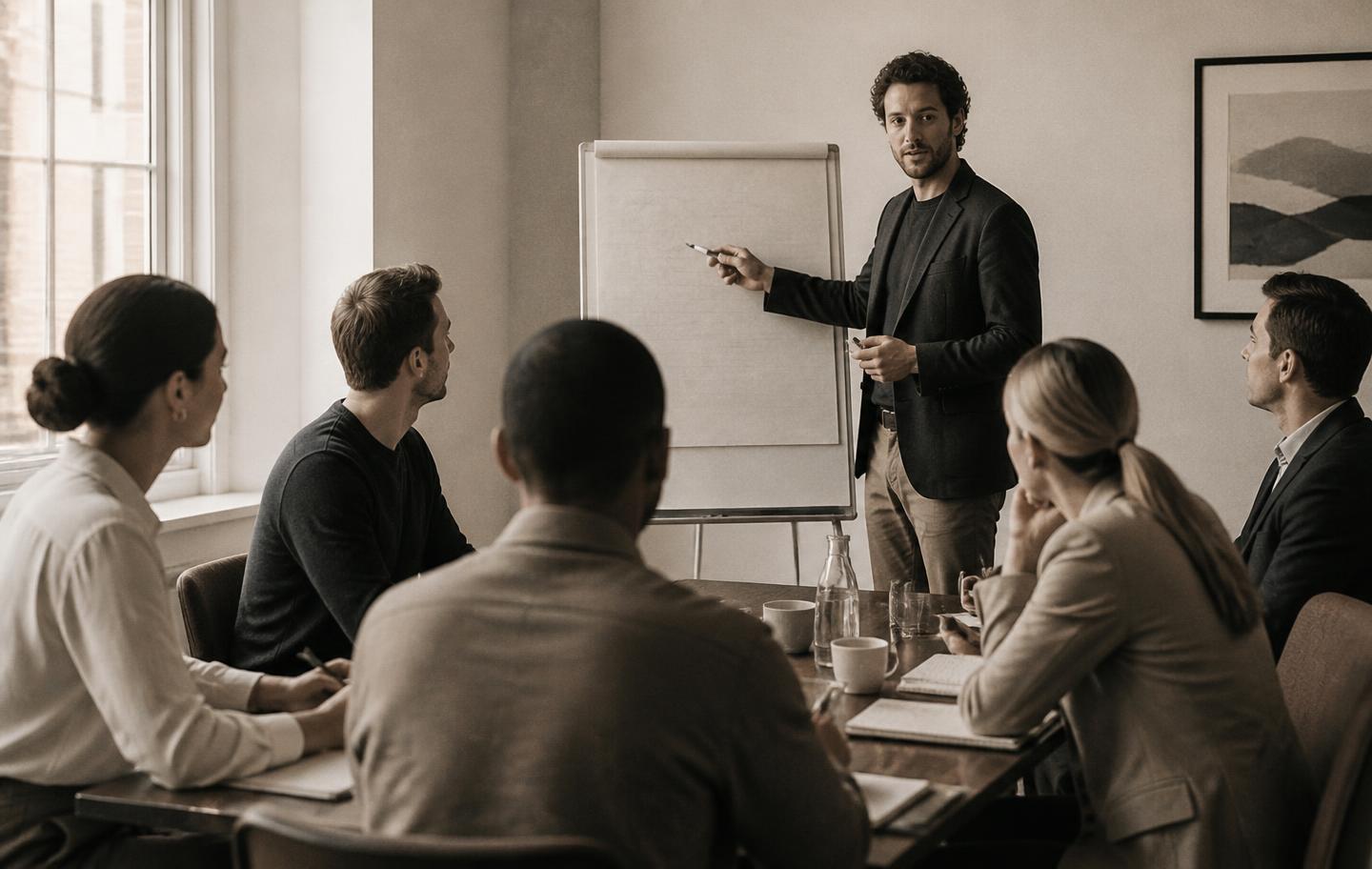 Sessione di formazione con un team commerciale